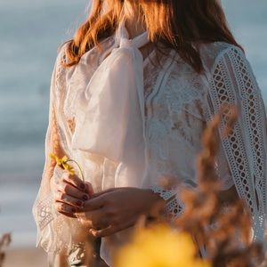 Self-Portrait White Lace Blouse